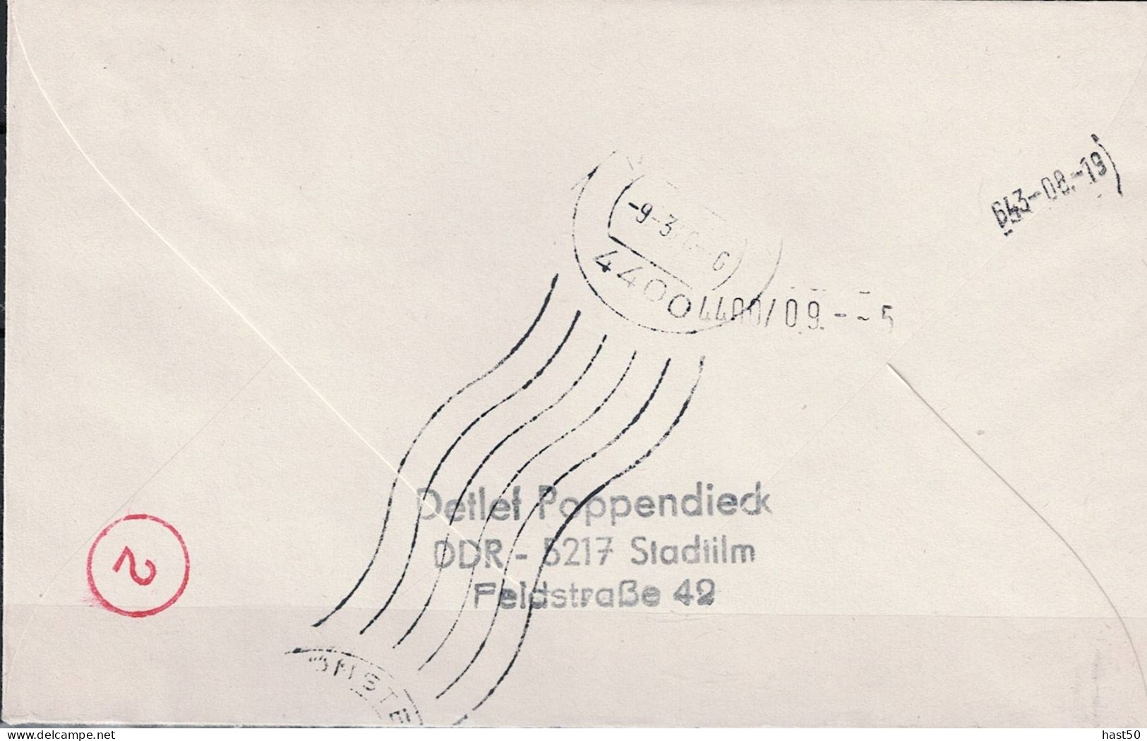 DDR GDR RDA - Umschlag Fischotter (MiNr: U 7) 1987 - Portogerecht Gelaufen (Eil-R-Brief) - Umschläge - Gebraucht
