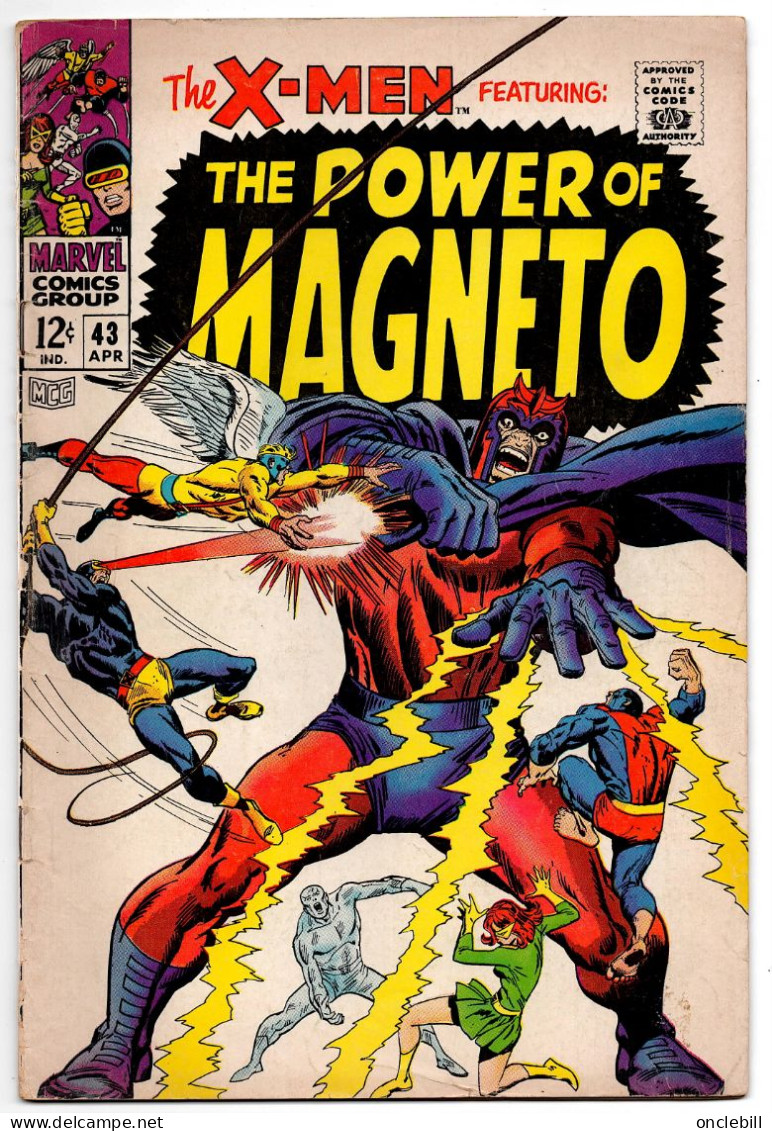 X MEN The Power Of Magneto Revue N° 43 Année 1968  Très Bon état - Marvel