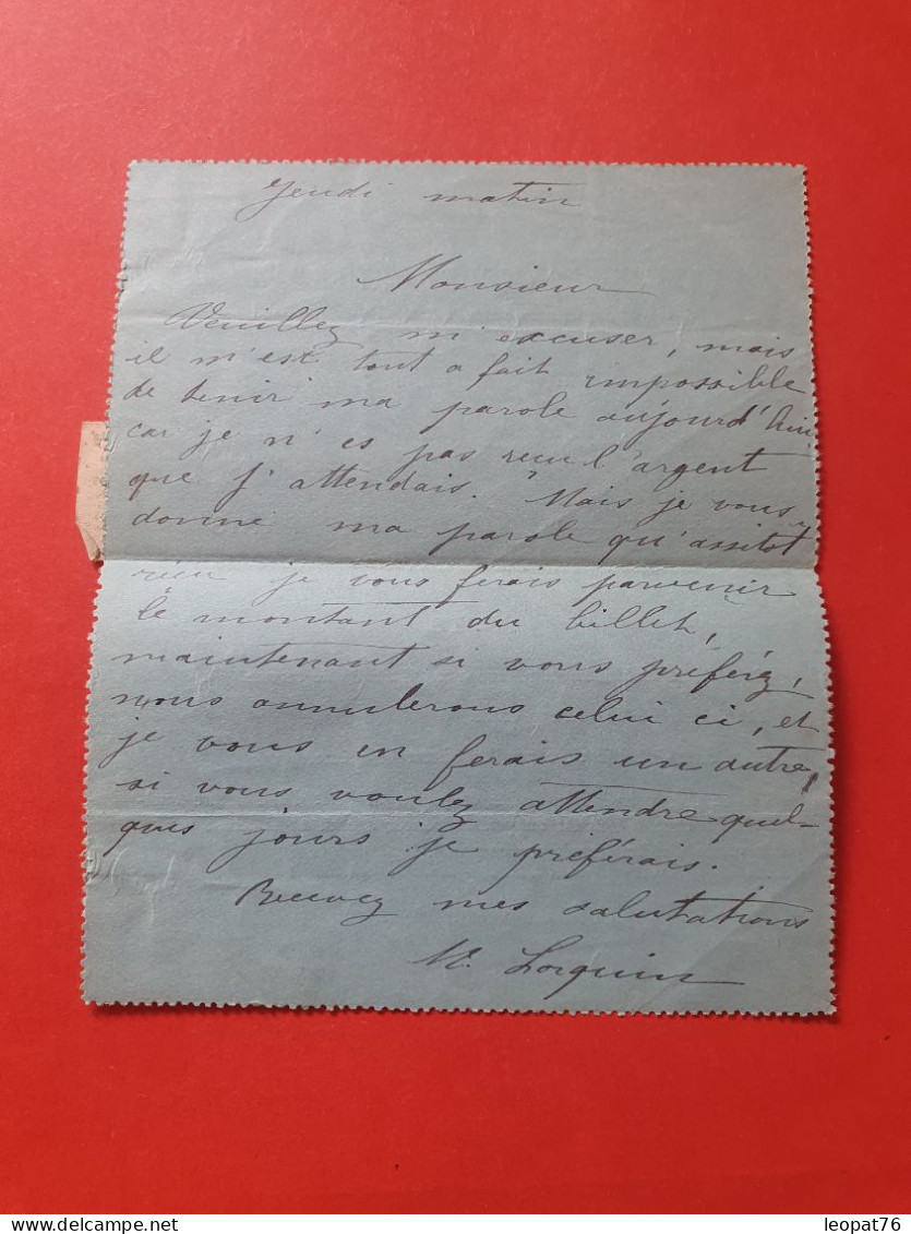 Carte Lettre Pneumatique De Paris Pour Paris En 1898 - Réf J 67 - Pneumatiques