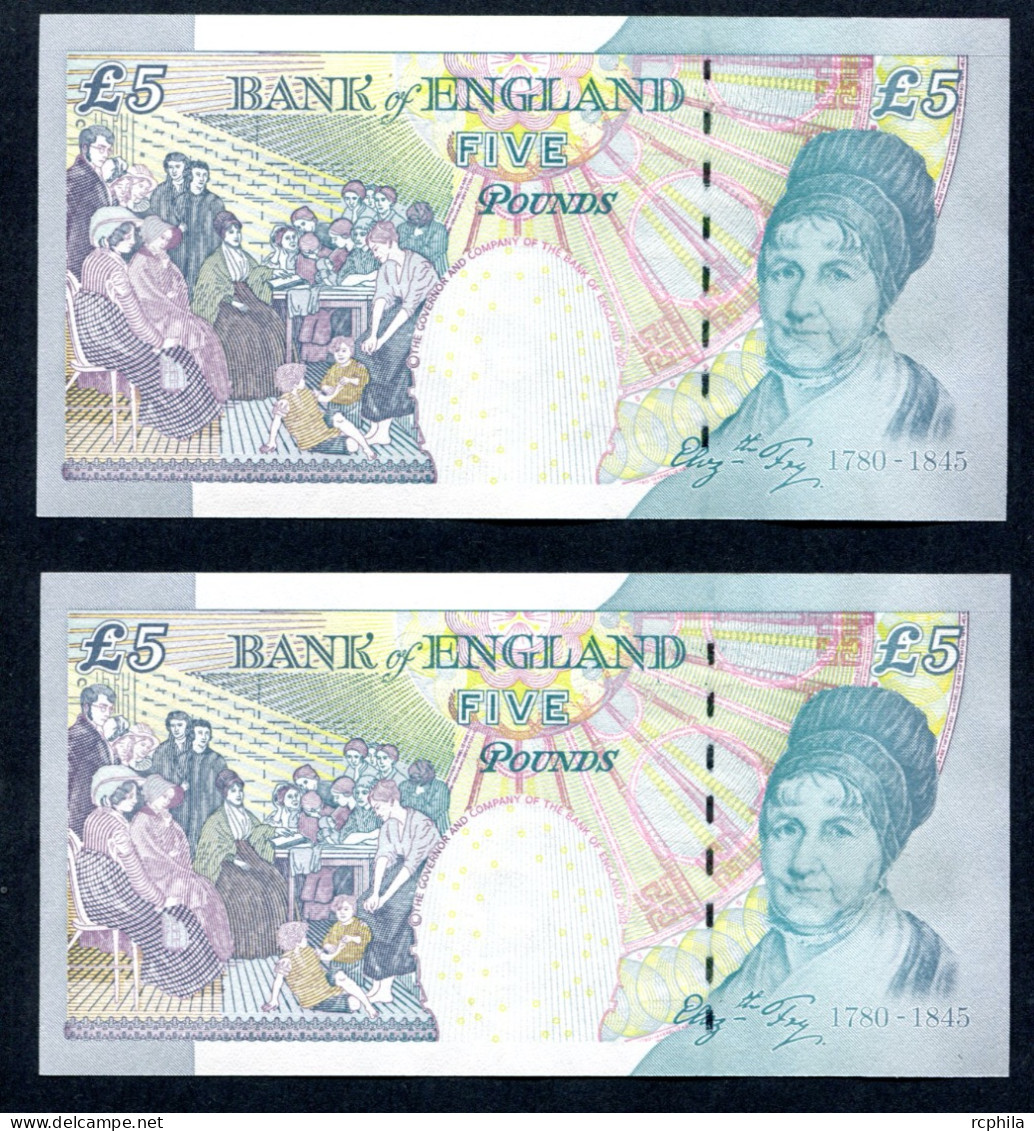 RC 25452 GRANDE BRETAGNE £5 ELIZABETH II NUMEROS CONSÉCUTIFS TB - 5 Pond