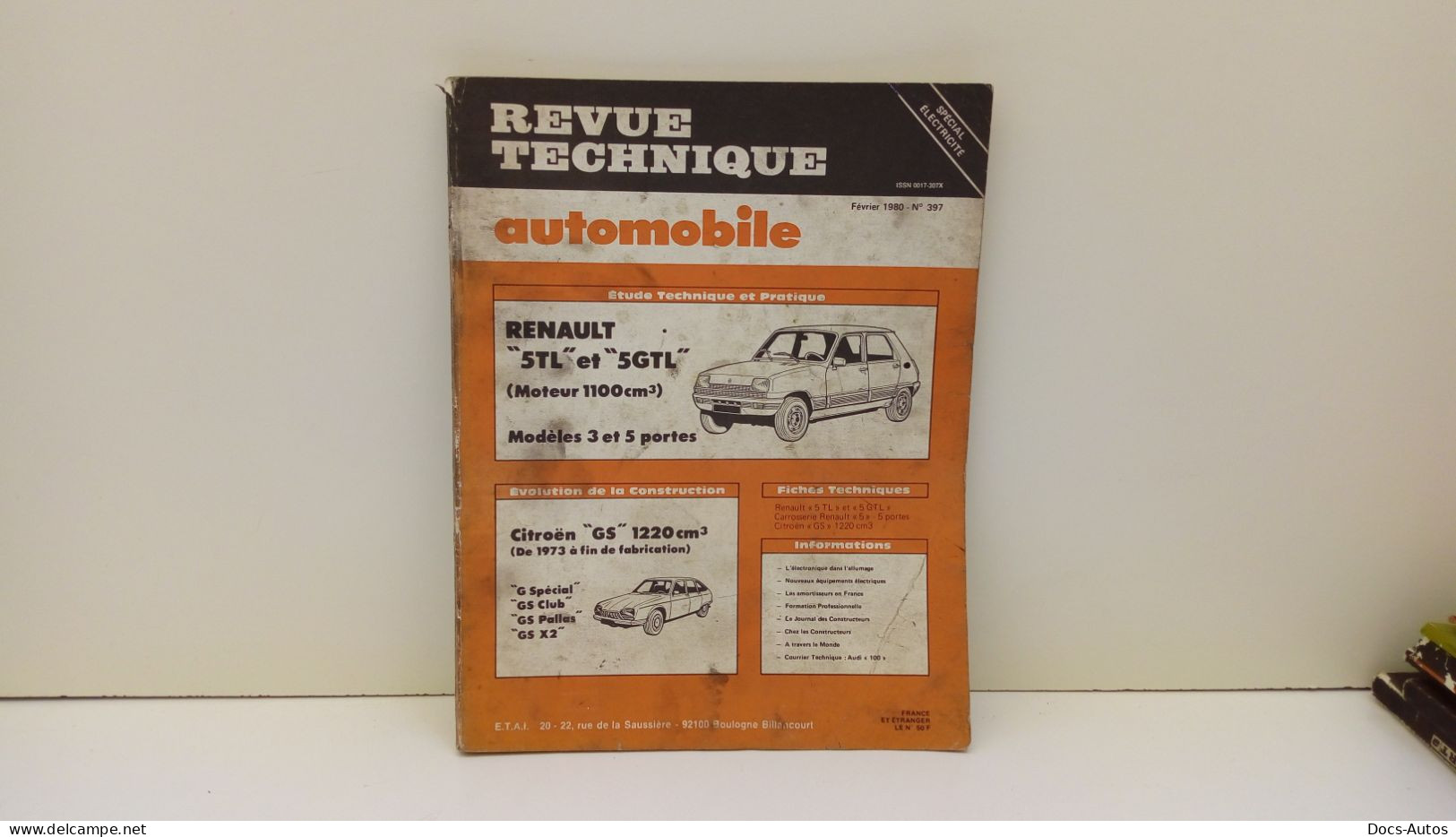 Revue Technique N°397 De Fevrier 80 Renault 5 TL Et GTL - Auto