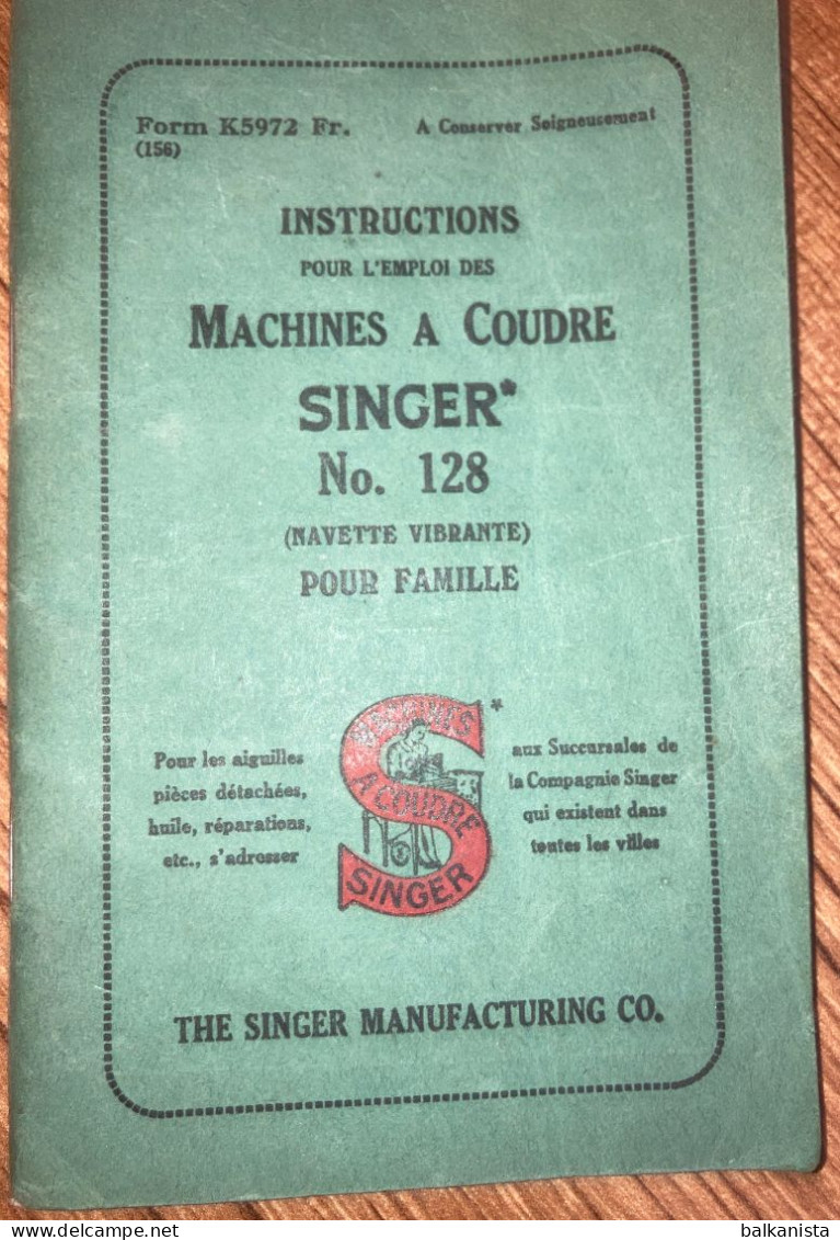 Singer Sewing Machine Manual - No 128 Navette Vibrante - Other Plans