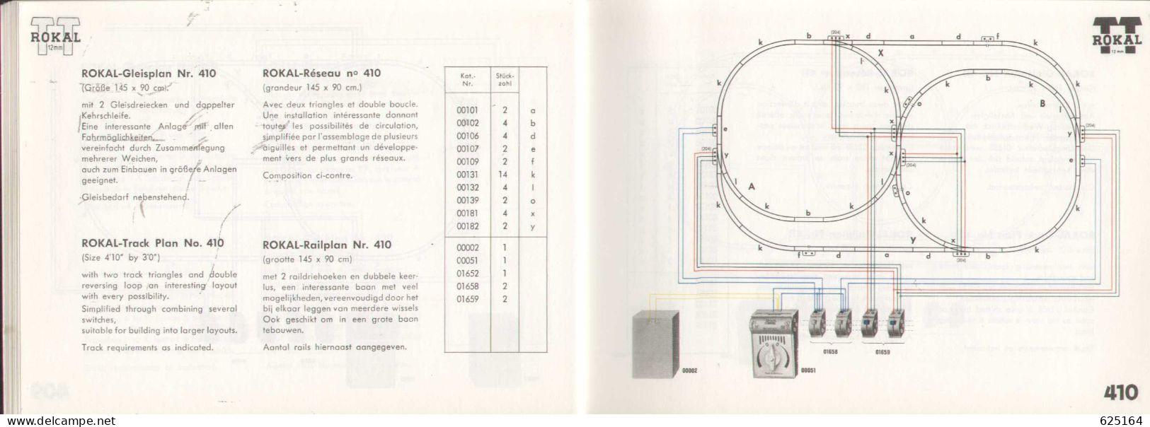 Catalogue Rokal 1962 Modellbahen Gleispläne  Spurweit TT 1:120 12 Mm - En Allemand, Français, Anglais Et Néerlandais - Allemand