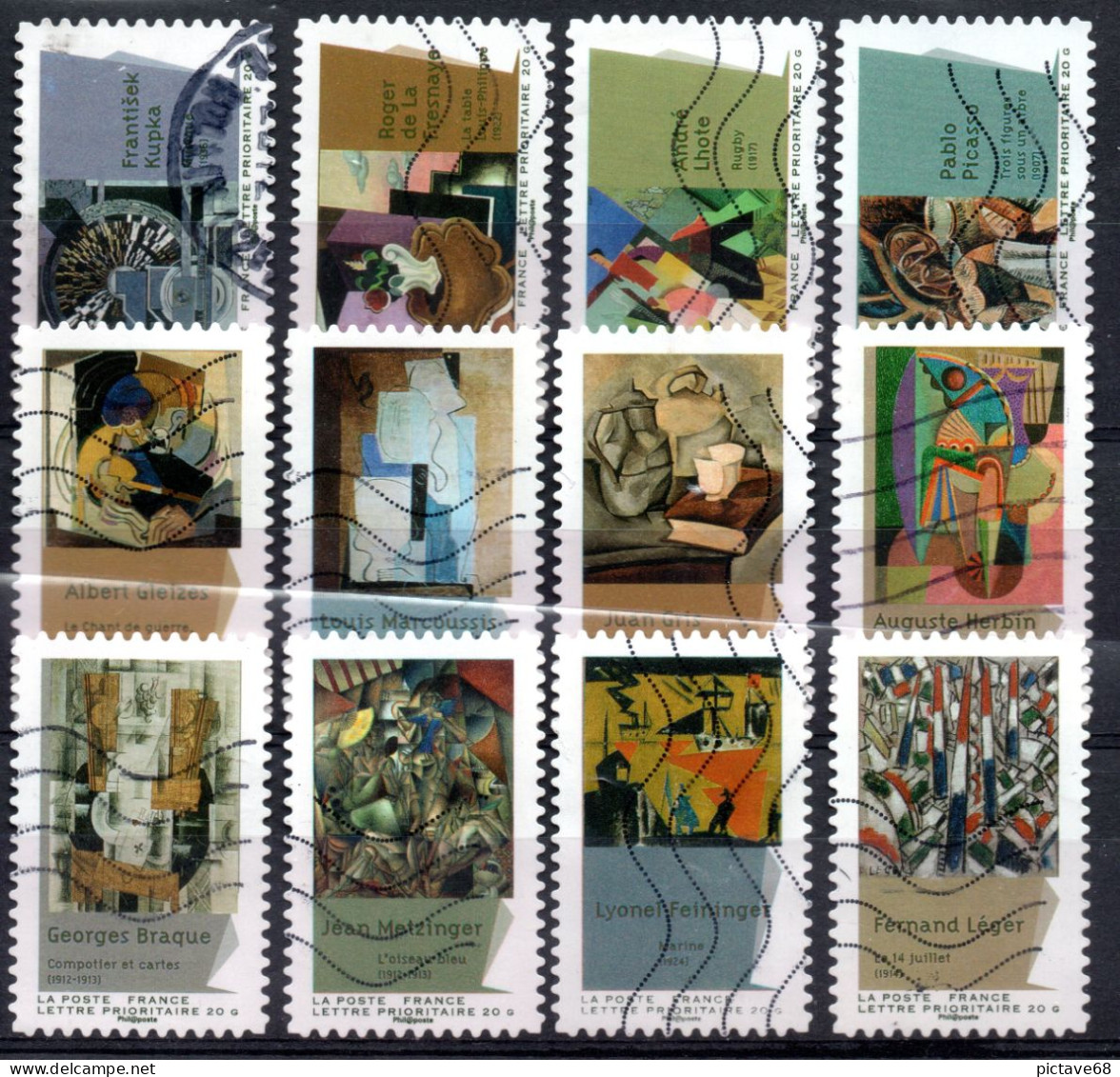 FRANCE / AUTOADHESIFS / SERIE N° 699 à 710  PEINTURES CUBISTES DU XX° SIECLE - Used Stamps