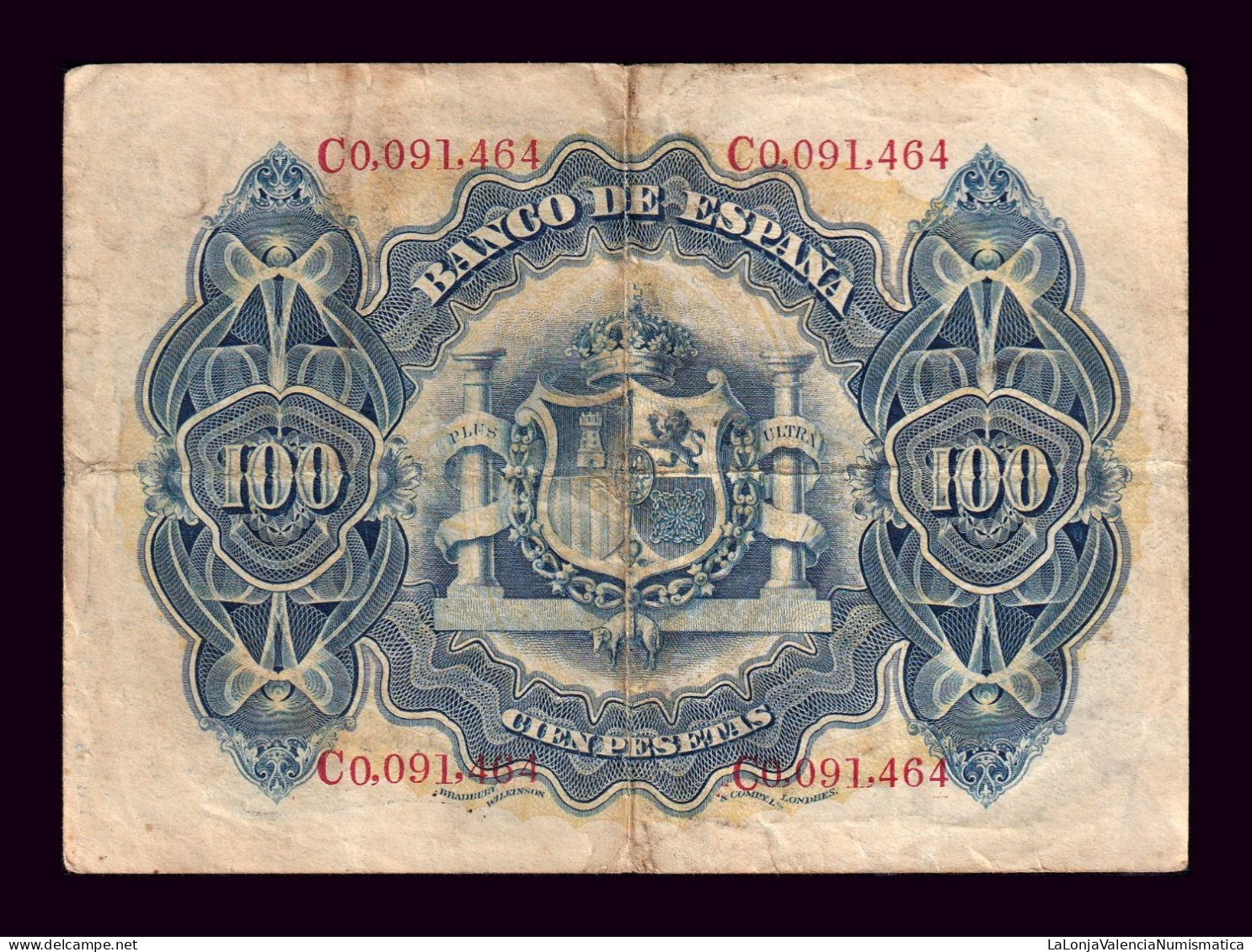 España Spain 100 Pesetas 1906 Pick 59a Serie C Mbc Vf - 100 Pesetas