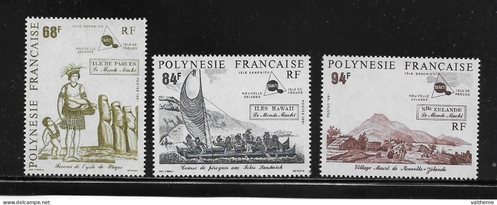 POLYNESIE FRANCAISE  ( OCPOL - 891 )  1991   N° YVERT ET TELLIER  N° 379/381    N** - Neufs