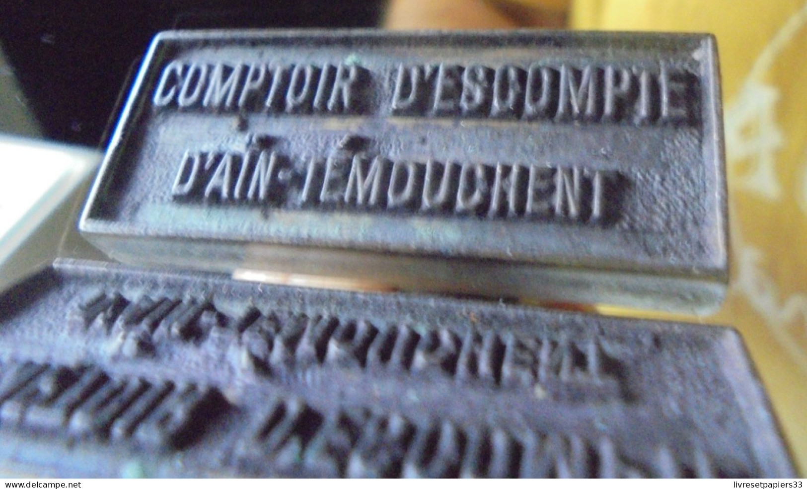 Ancien Tampon COMPTOIR D'ESCOMPTE D'AIN TEMOUCHENT Algérie Banque - Timbri