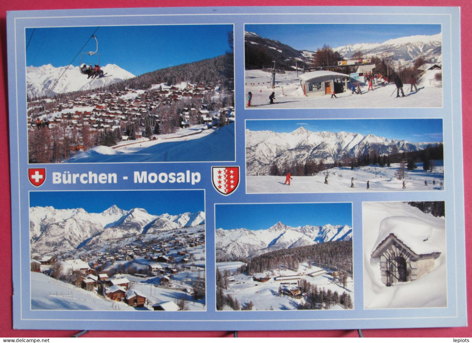 Visuel Très Peu Courant - Suisse - Valais - Bürchen Mit Skigebiet Moosalp - Excellent état - Bürchen