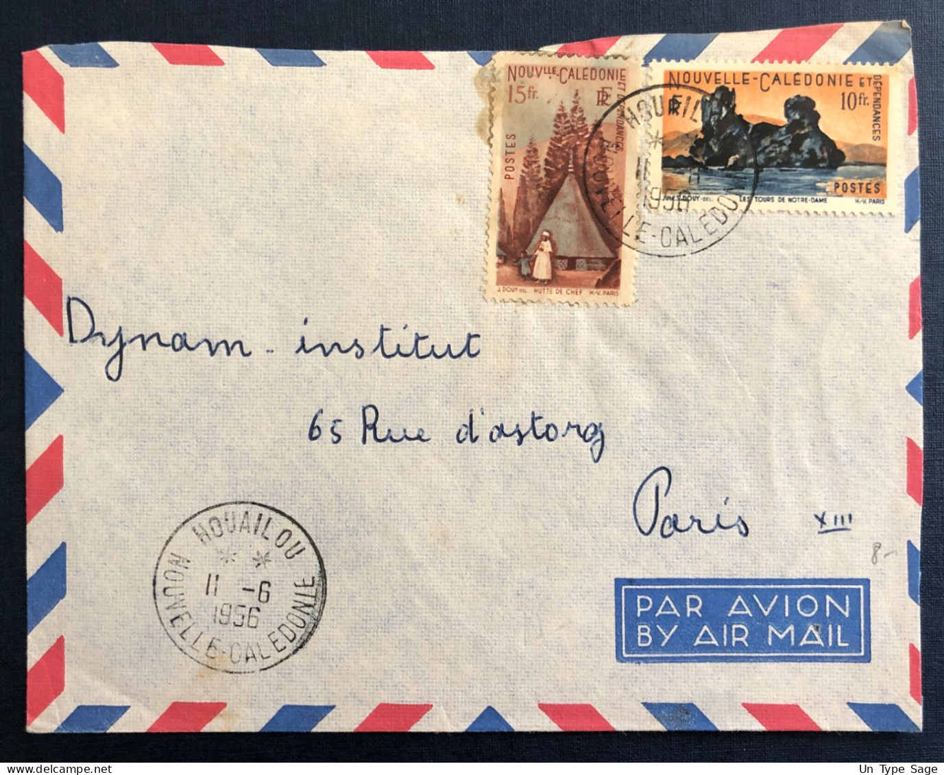 Nouvelle Calédonie Divers Sur Enveloppe TAD HOUAILOU 11.6.1956 - (B3046) - Cartas & Documentos