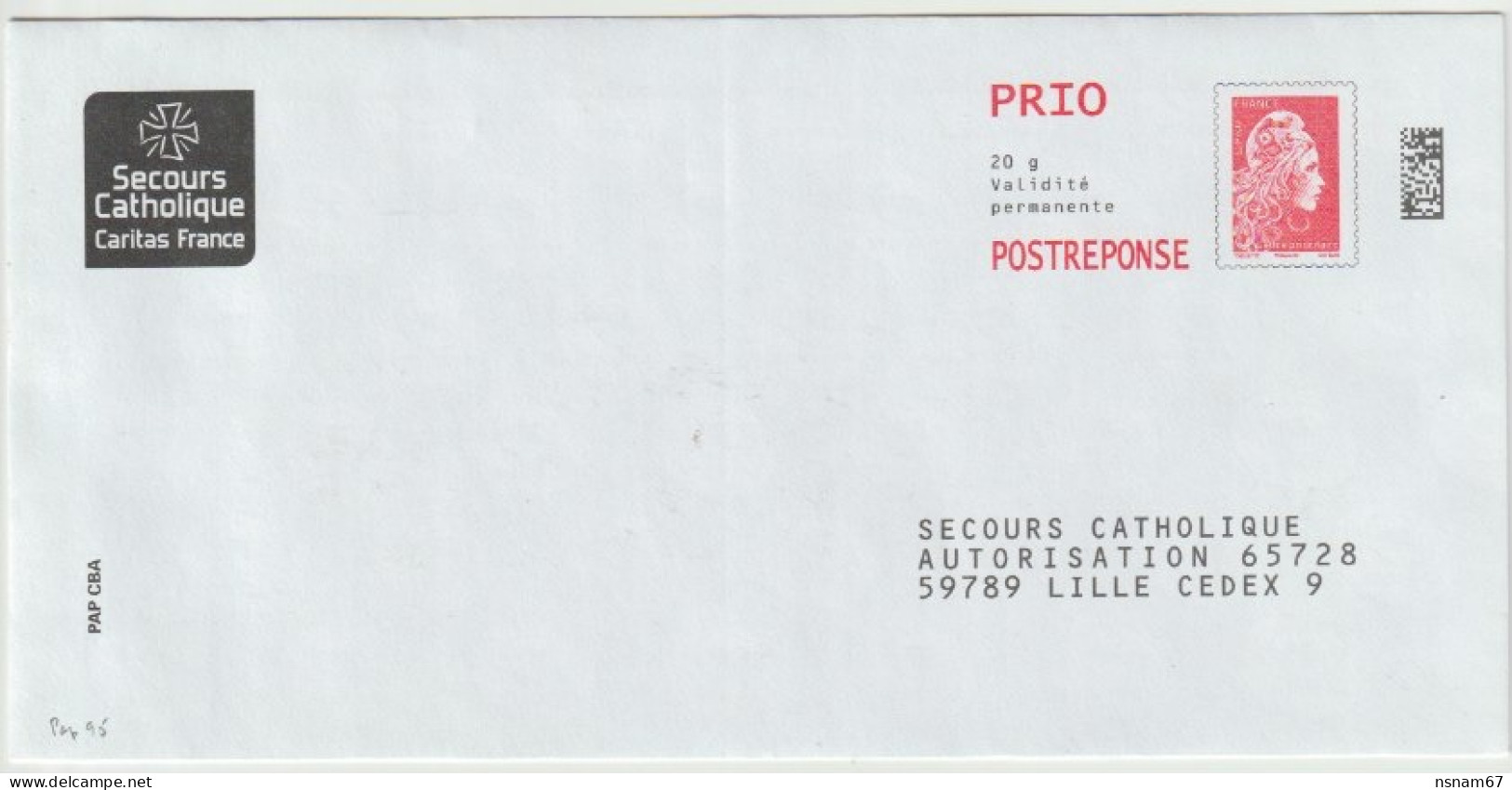 Pap95 - PAP SECOURS CATHOLIQUE CARITAS FRANCE - POSTREPONSE N° 325777 - Listos A Ser Enviados: Respuesta