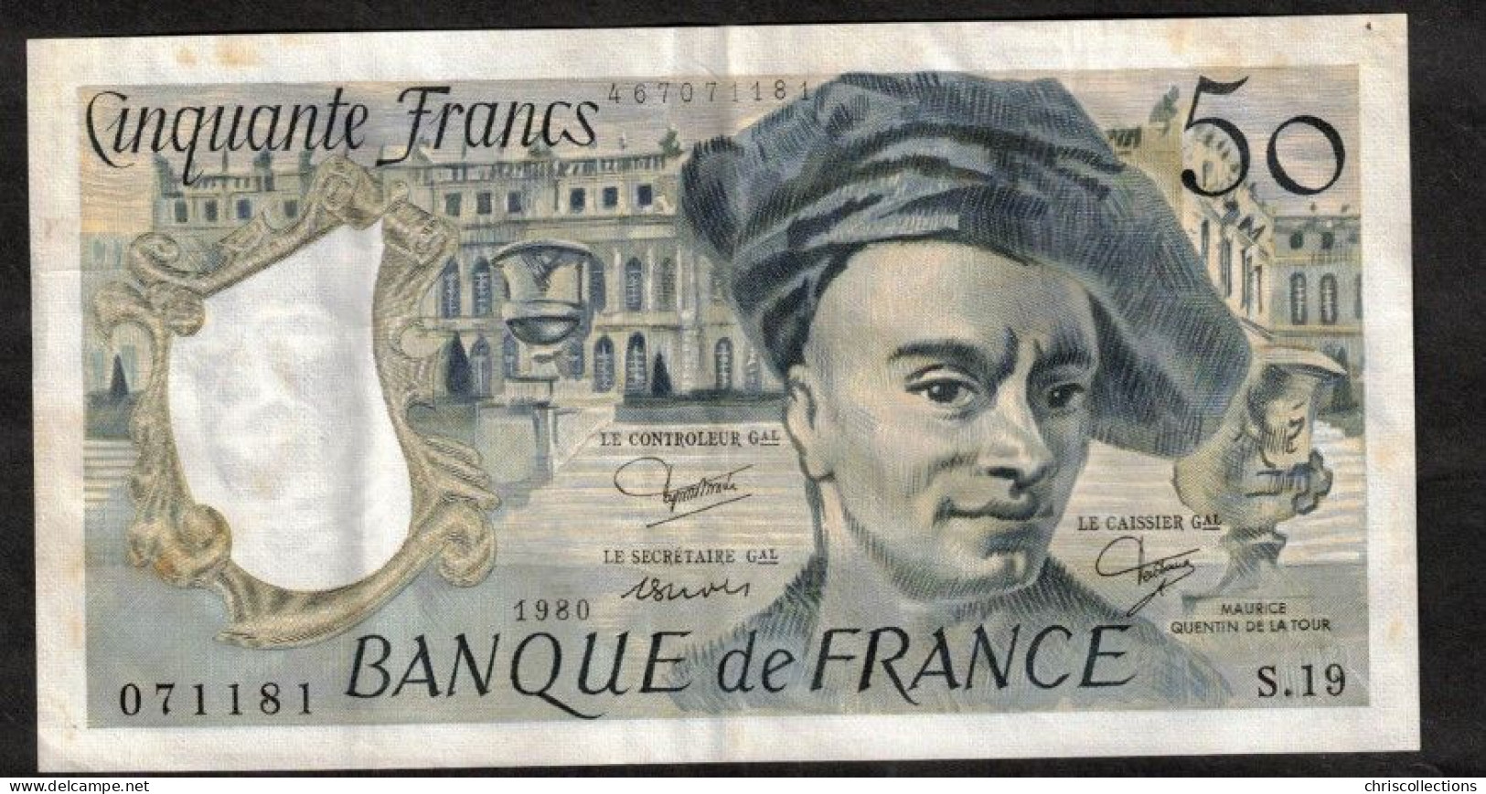 FRANCE - 50 Francs Quentin De La Tour - 1980 - F : 67/6  - N° Du Billet : 071181 - TTB - 50 F 1976-1992 ''quentin De La Tour''