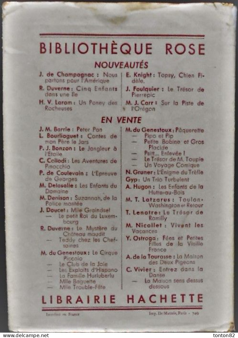 La Comtesse De Ségur - Les Mémoires D'un âne - Librairie Hachette / Bibliothèque Rose - ( 1957 ) - Avec Sa Jaquette . - Bibliotheque Rose