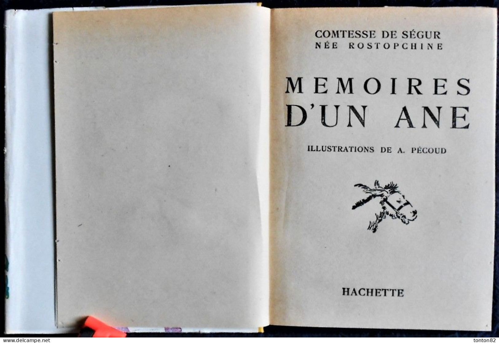 La Comtesse De Ségur - Les Mémoires D'un âne - Librairie Hachette / Bibliothèque Rose - ( 1957 ) - Avec Sa Jaquette . - Bibliotheque Rose