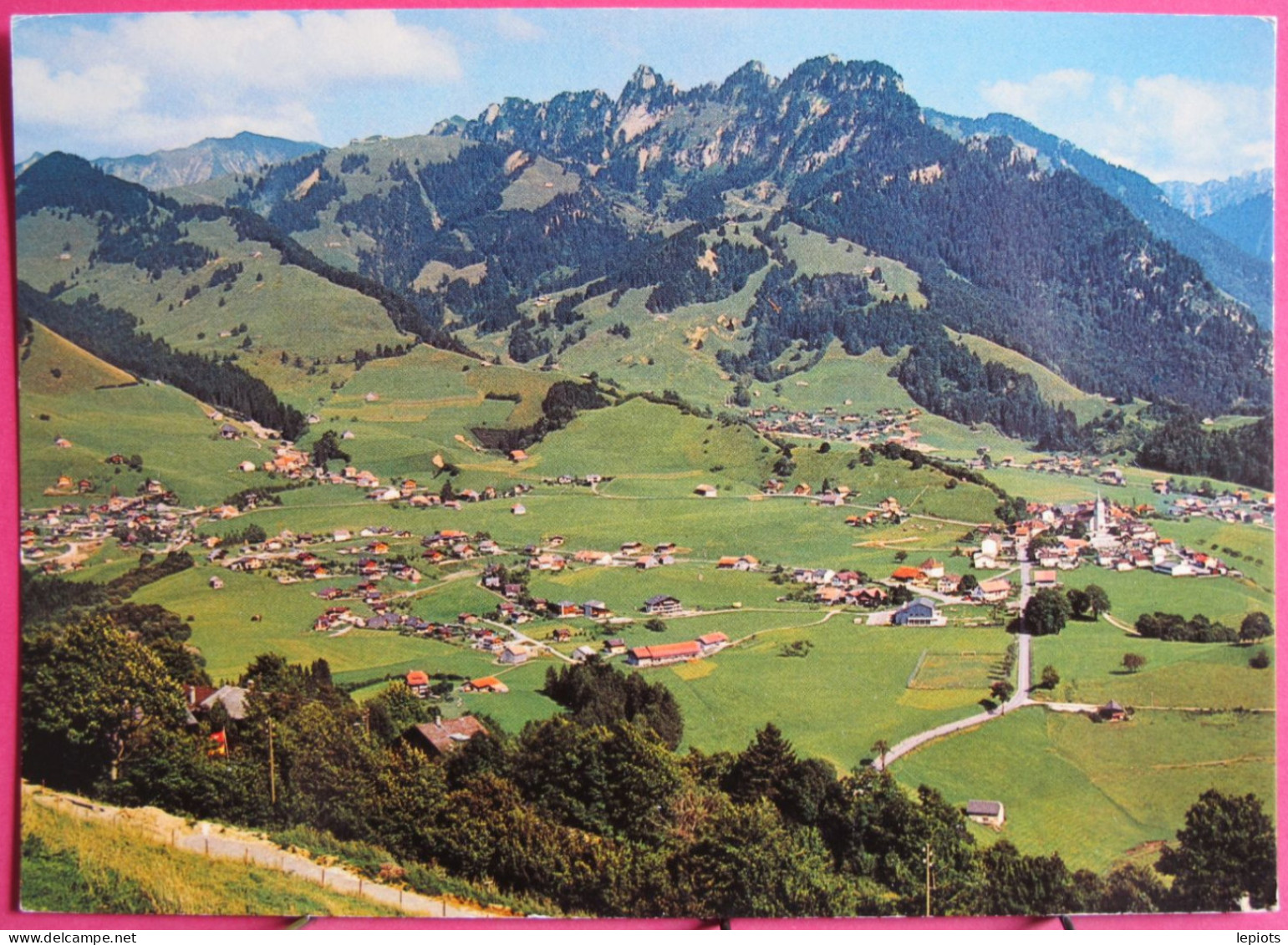 Visuel Pas Très Courant - Suisse - Fribourg - Charmey - Vue Génarle Avec Vounetz Et Les Dents Vertes - Excellent état - Charmey