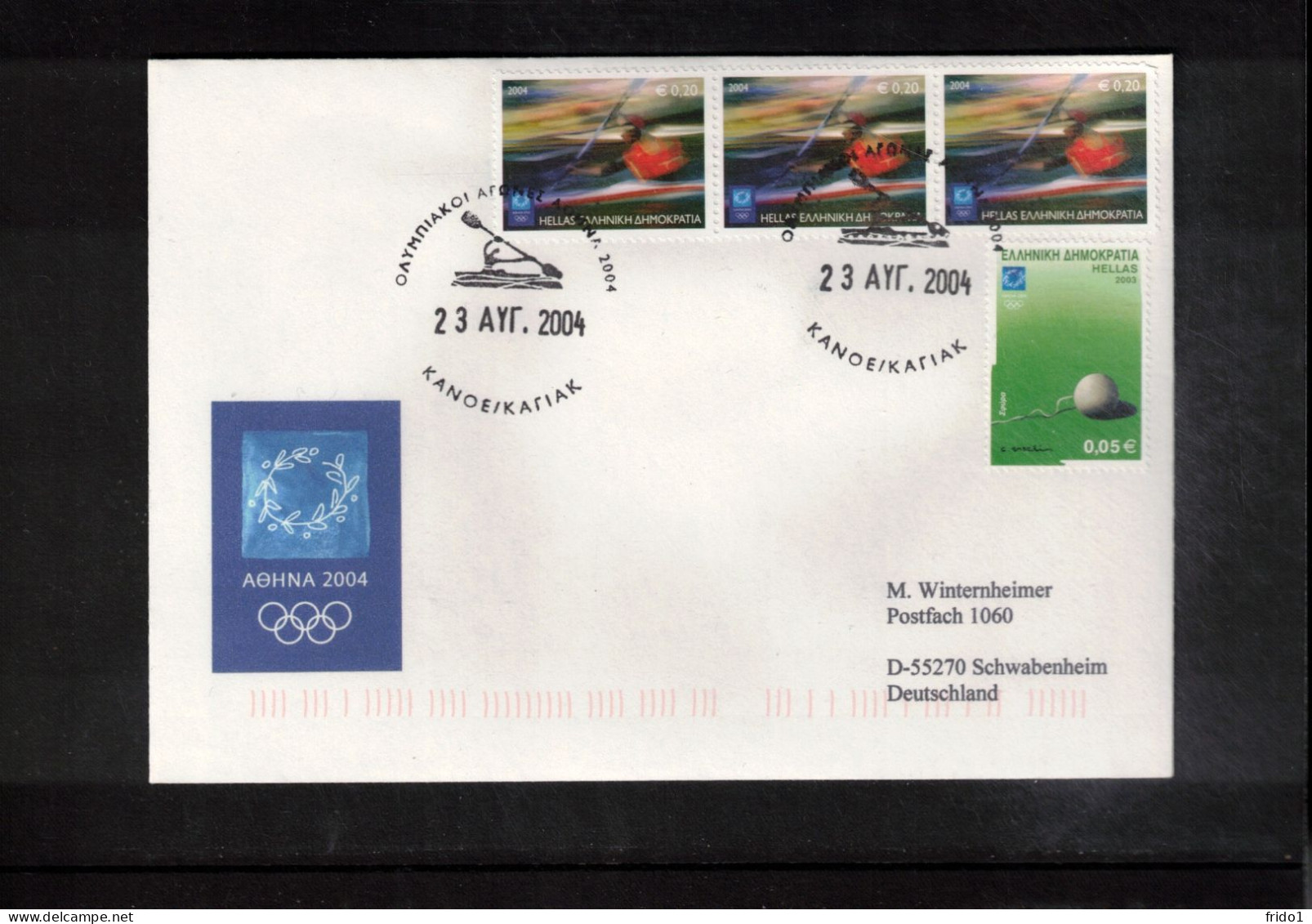 Greece 2004 Olympic Games Athens - Canoe/Kayak Interesting Cover - Summer 2004: Athens