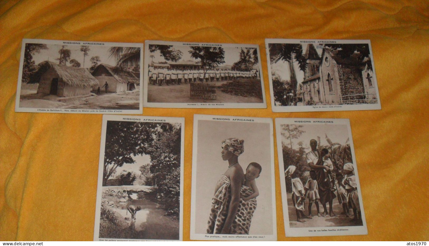 LOT 6 CARTES POSTALES ANCIENNES DE 1950 A 1955../ MISSIONS AFRICAINES.- QUE LES PAIENS.., L'ETABLE DE BETHLEEM..CACHETS - Non Classés