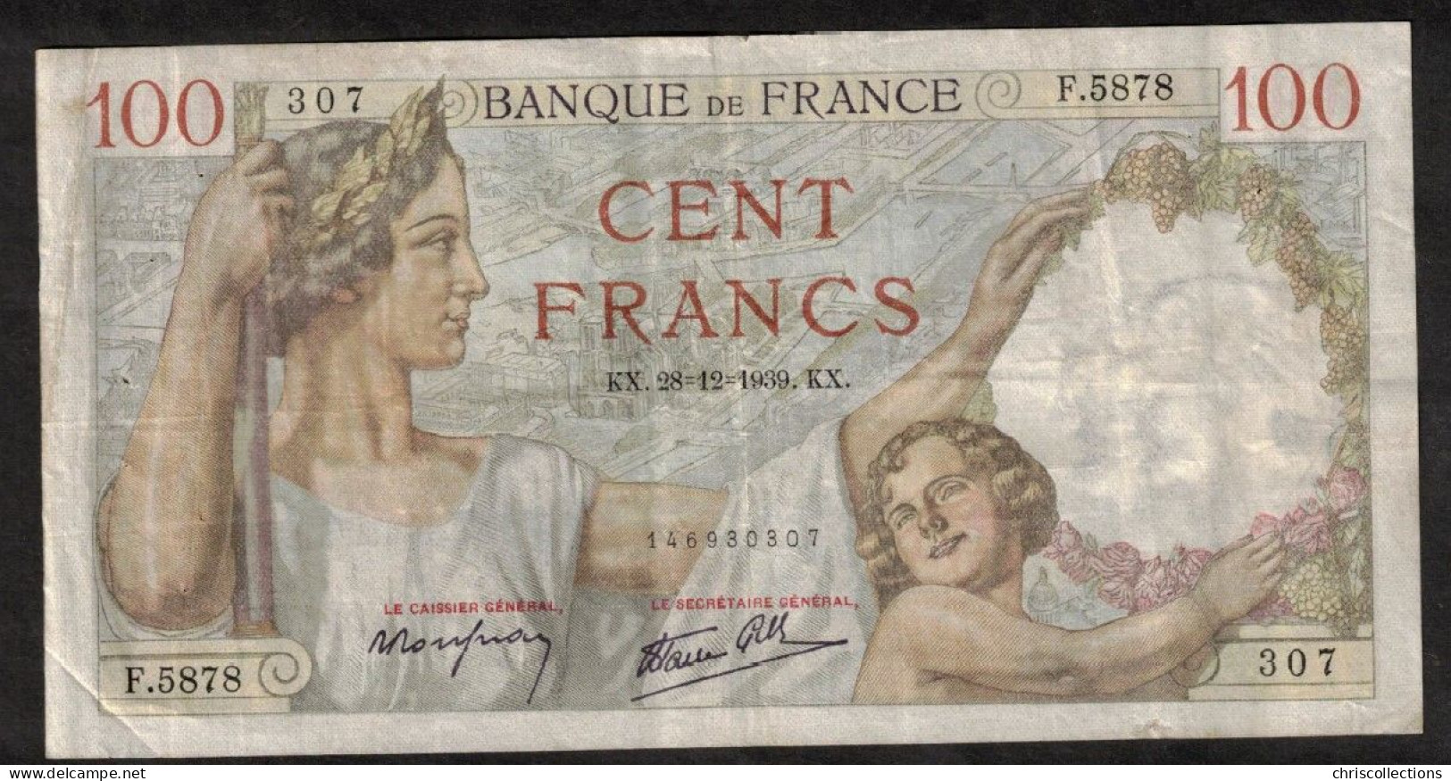 FRANCE - 100 Francs SULLY - 28/12/1939 - TB+ - 3 Epinglages - F : 26/19 - 100 F 1939-1942 ''Sully''