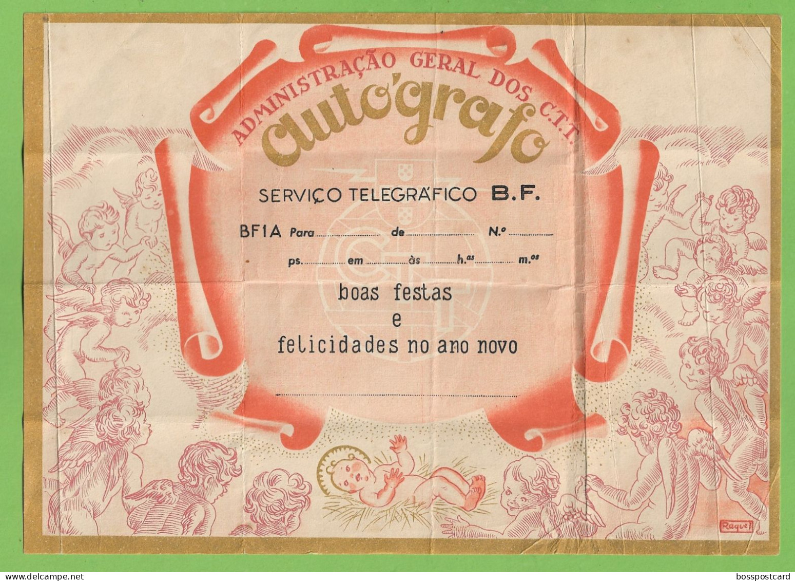 História Postal - Filatelia - Autógrafo - Boas Festas Natal Christmas Noel Telegram Stamps Timbres Philately Portugal - Lettres & Documents