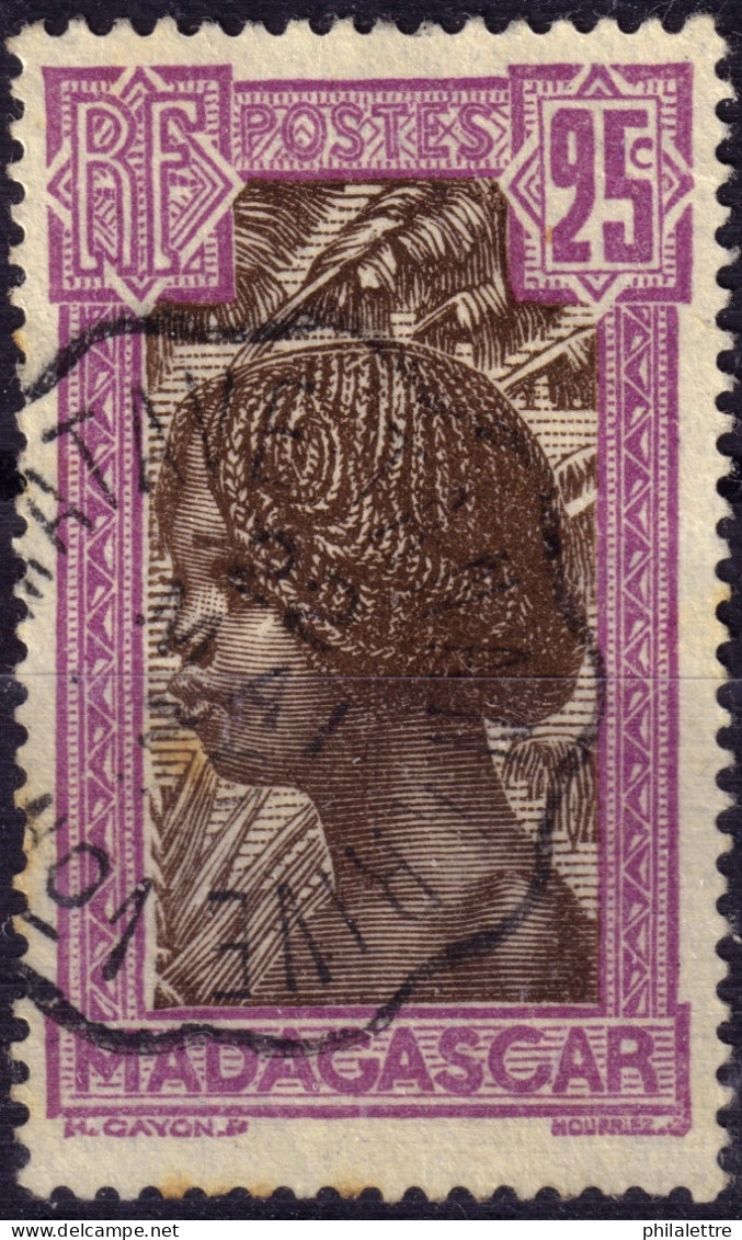 MADAGASCAR - 193? - TàD Convoyeur "TAMATAVE A TANANARIVE / N°1" Sur Yv.168 25c Violet & Brun - TB - Used Stamps