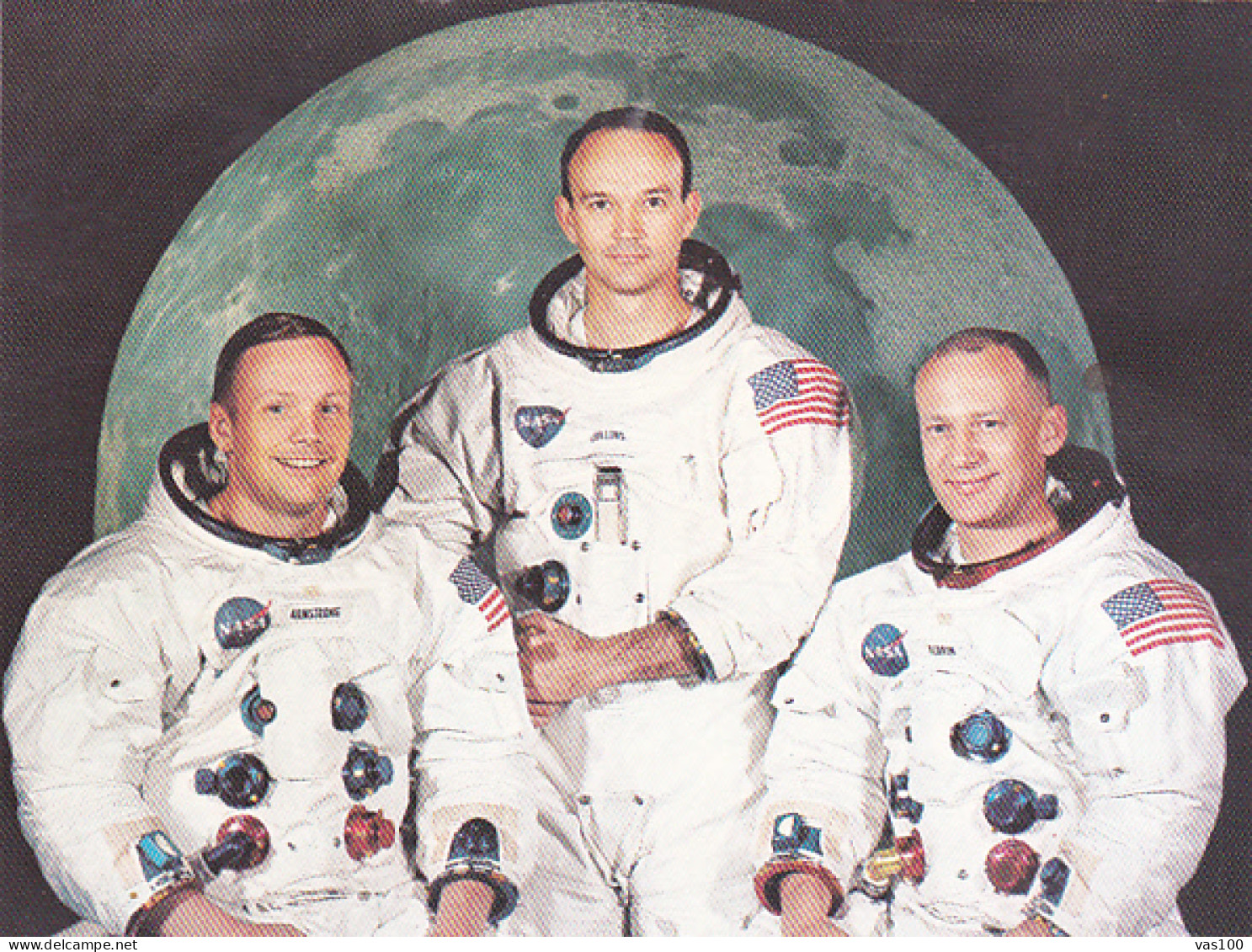 CPA TRANSPORTS, AVIATION, SPACE, COSMOS, APOLLO 11 CREW, FIRST STEP ON THE MOON - Espace