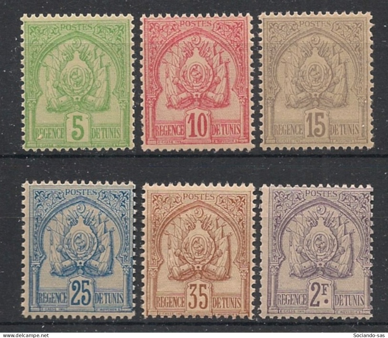 TUNISIE - 1899-1901 - N°YT. 22 à 27 - Type Armoiries - Série Complète - Neuf Luxe** / MNH / Postfrisch - Neufs