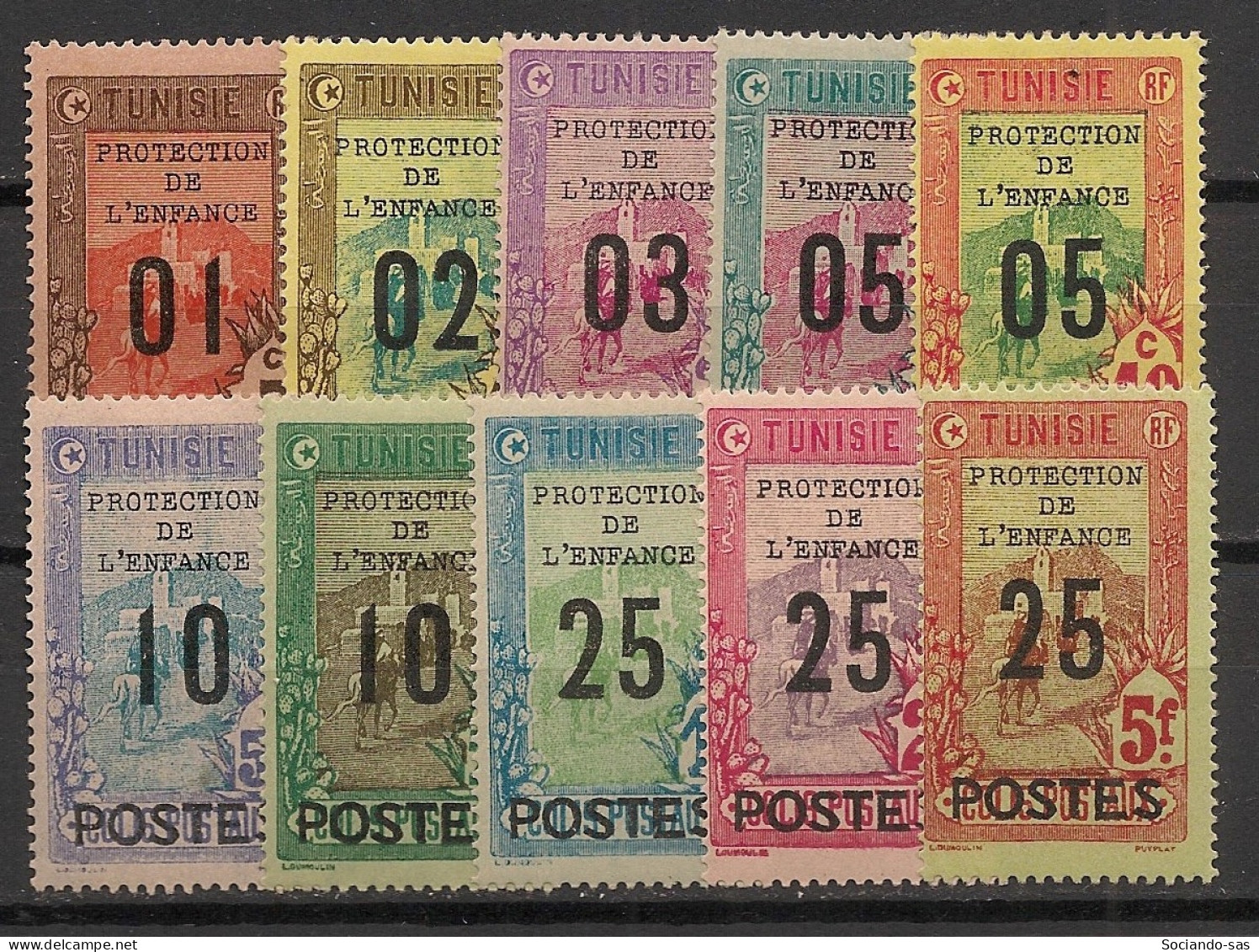 TUNISIE - 1925 - N°YT. 110 à 119 - Série Complète - Neuf Luxe** / MNH / Postfrisch - Neufs