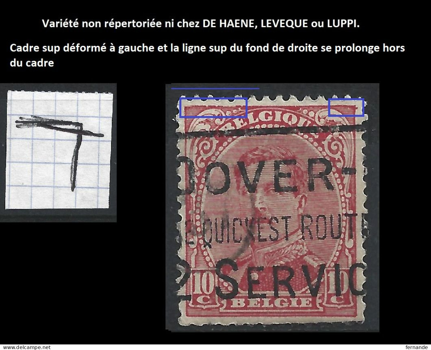 Nr 138 --- Variété Non Répertoriée : Cadre Sup Déformé à Gauche + Ligne De Fond Sup Se Prolonge Hors Cadre - Unclassified