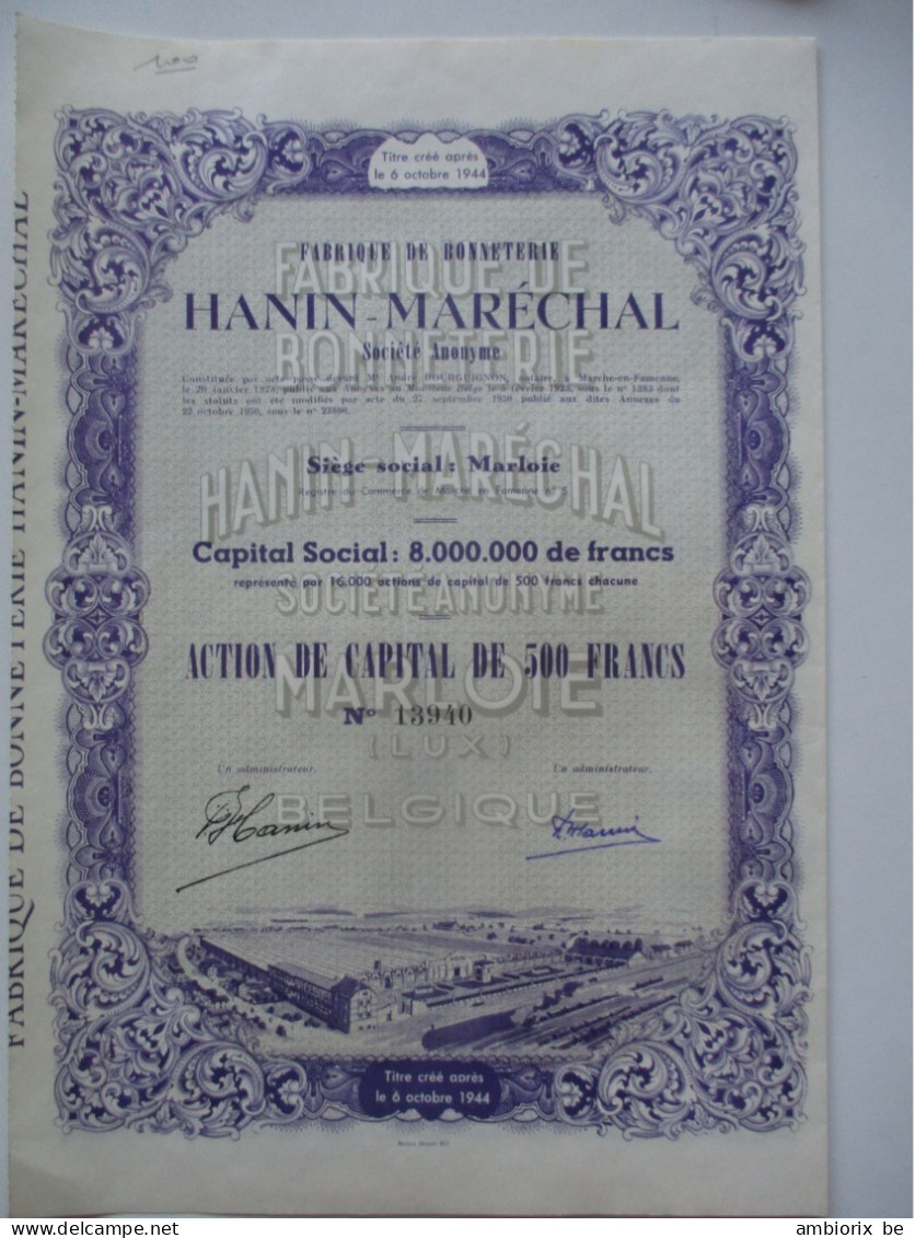 Bonneterie Hanin Maréchal - Marloie - Tessili