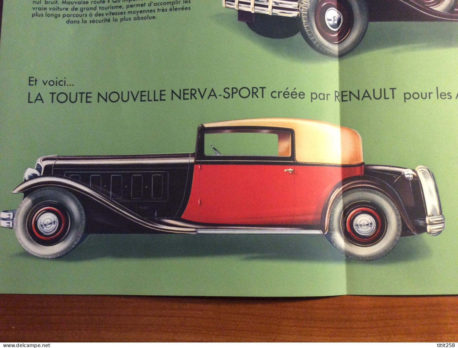 Jolie Et Ancienne Brochure Automobile RENAULT Nerva Sport / La REINASTELLA  . 1932 - Voitures