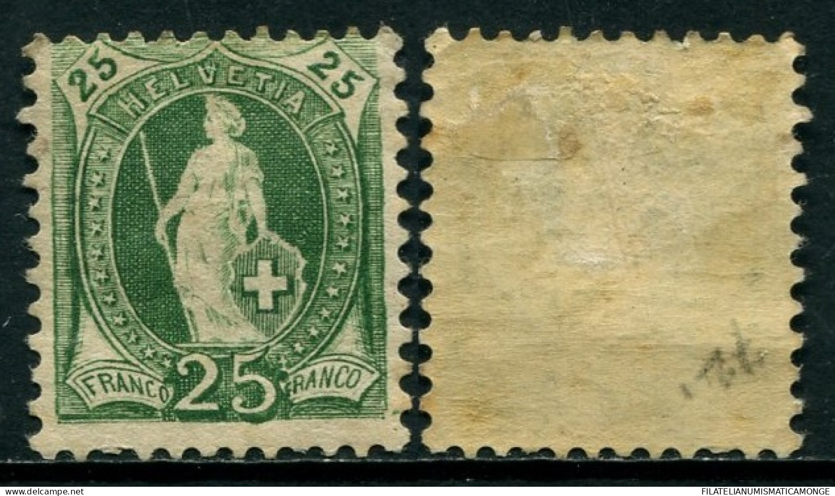 Suiza 1882 Correo 72 */MH 25 Ctms. 1882 Verde  - Ongebruikt