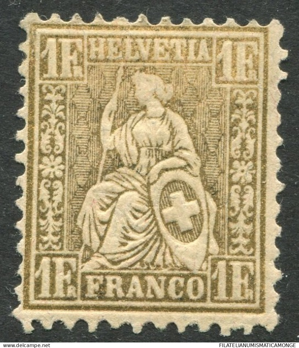 Suiza 1881 Correo 57 */MH 1 Franco 1881 Oro  - Ongebruikt