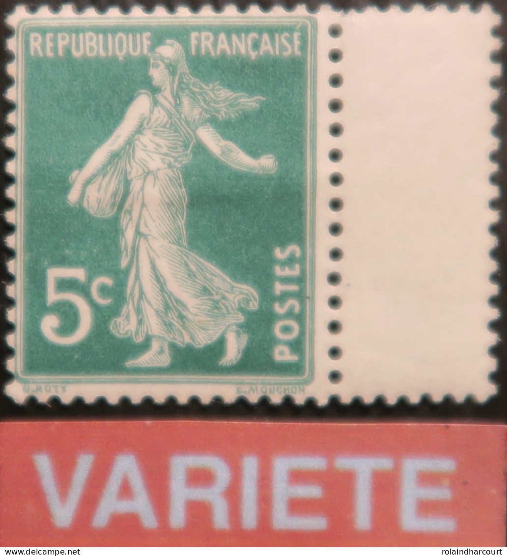 LP3137/902 - 1907 - TYPE SEMEUSE - N°137l (II) NEUF* (charnière) - VARIETE >>> Impression RECTO VERSO (VERSO DOUBLE) - Nuovi