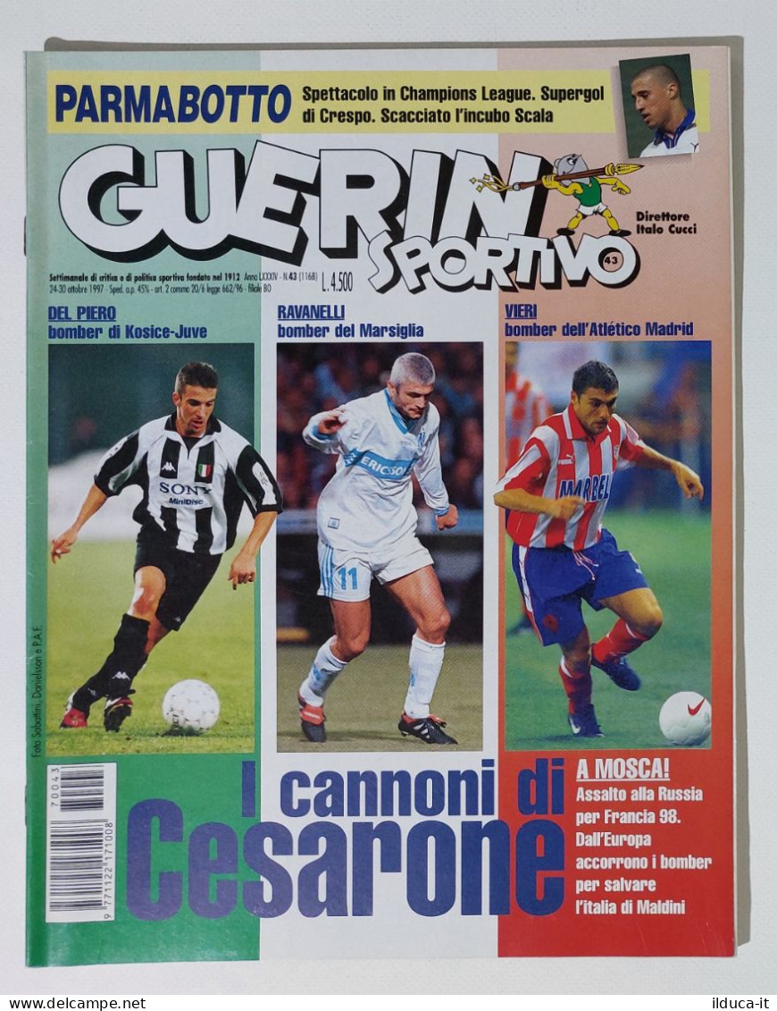 I115134 Guerin Sportivo A. LXXXIV N. 43 1997 - Del Piero Ravanelli Vieri Italia - Deportes