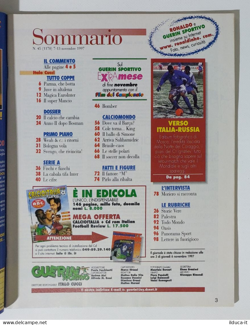 I115136 Guerin Sportivo A. LXXXIV N. 45 1997 - Baggio Weah Mancini Moriero - Sports