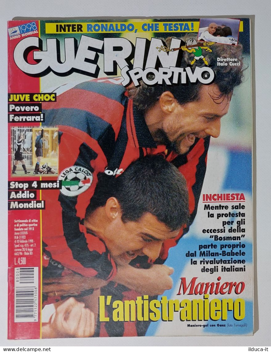 I115144 Guerin Sportivo A. LXXXVII N. 6 1998 - Milan - Ferrara - Maniero - Deportes