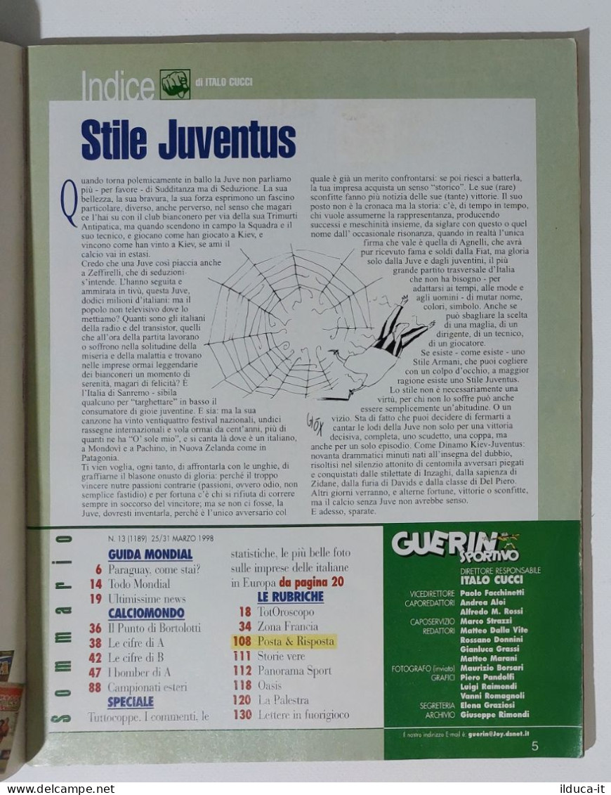 I115146 Guerin Sportivo A. LXXXVII N. 13 1998 - Pippo Inzaghi - Ronaldo - Sport