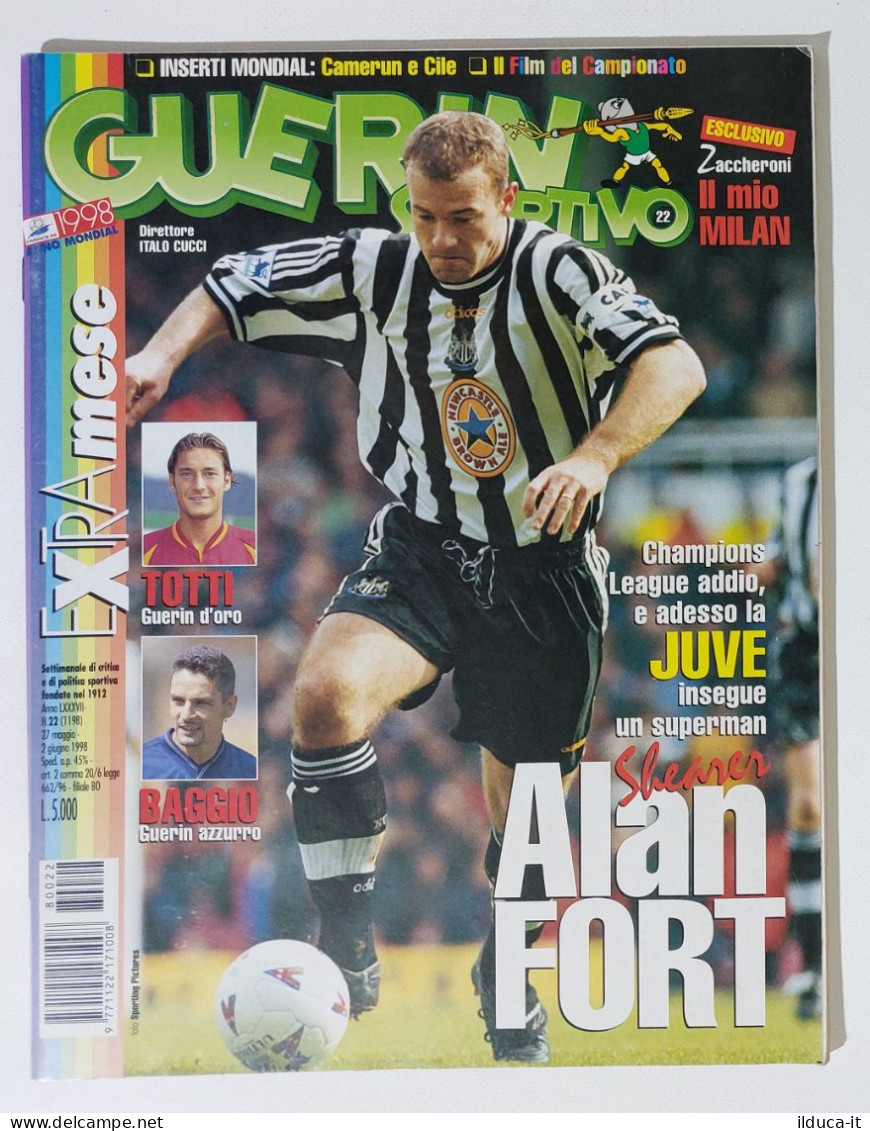 I115151 Guerin Sportivo A. LXXXVII N. 22 1998 - Totti - Baggio - Juve Shearer - Sports