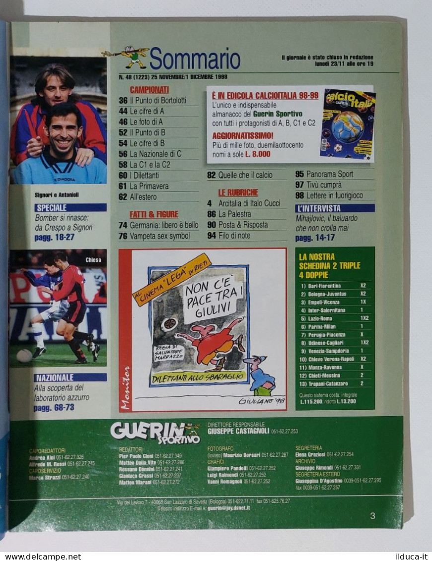 I115155 Guerin Sportivo A. LXXXVII N. 48 1998 - Batistuta - Zaccheroni - Deportes