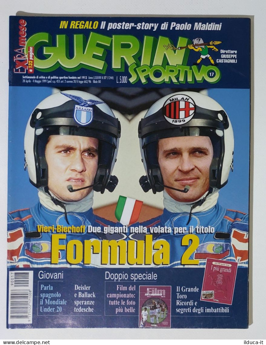 I115157 Guerin Sportivo A. LXXXVIII N. 17 1999 - Vieri Bierhoff - POSTER Maldini - Sport