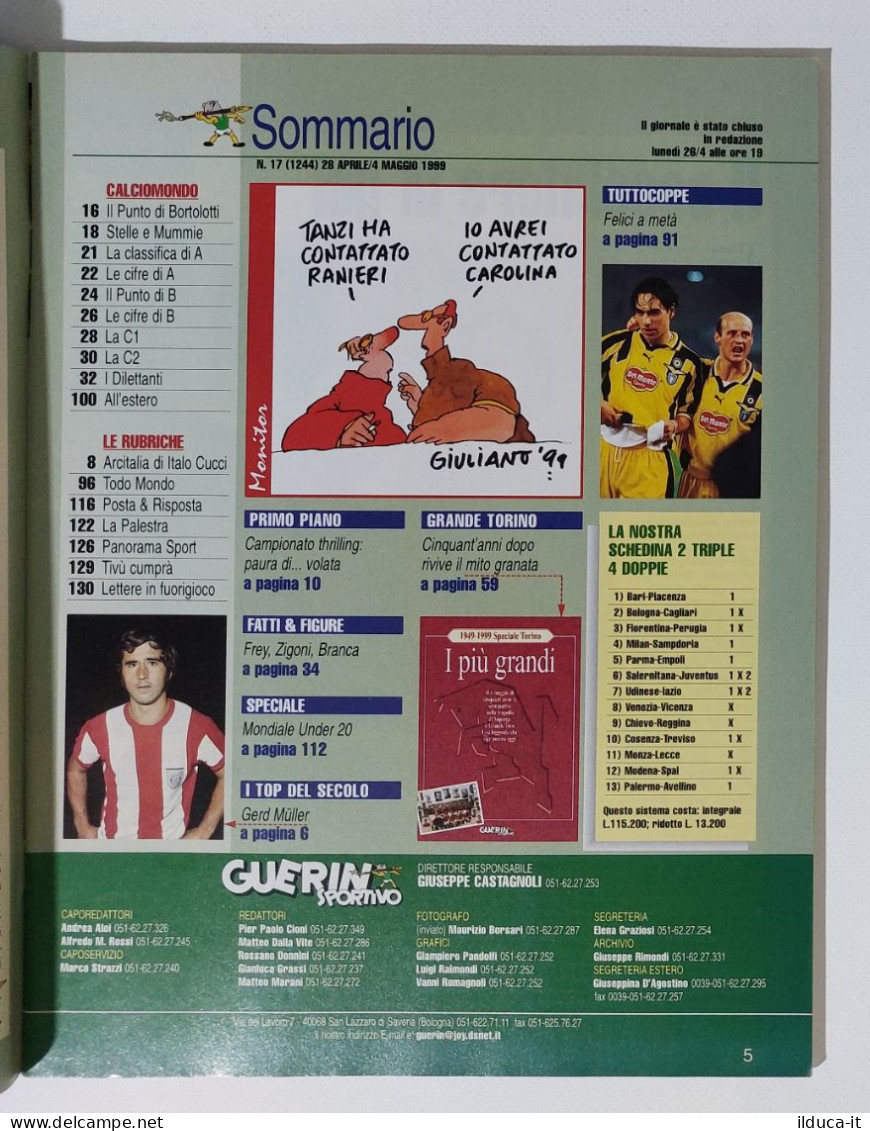 I115157 Guerin Sportivo A. LXXXVIII N. 17 1999 - Vieri Bierhoff - POSTER Maldini - Deportes