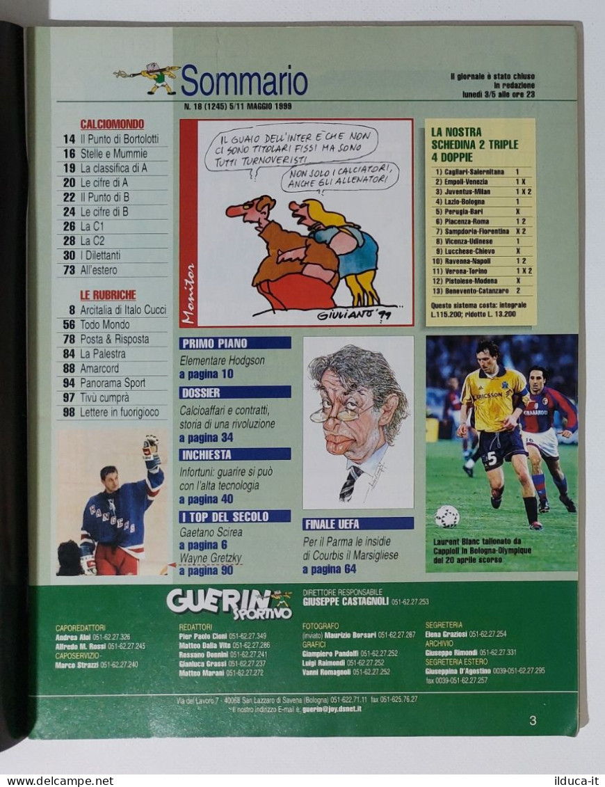 I115158 Guerin Sportivo A. LXXXVIII N. 18 1999 - MIlan Lazio - Inter Moratti - Sports