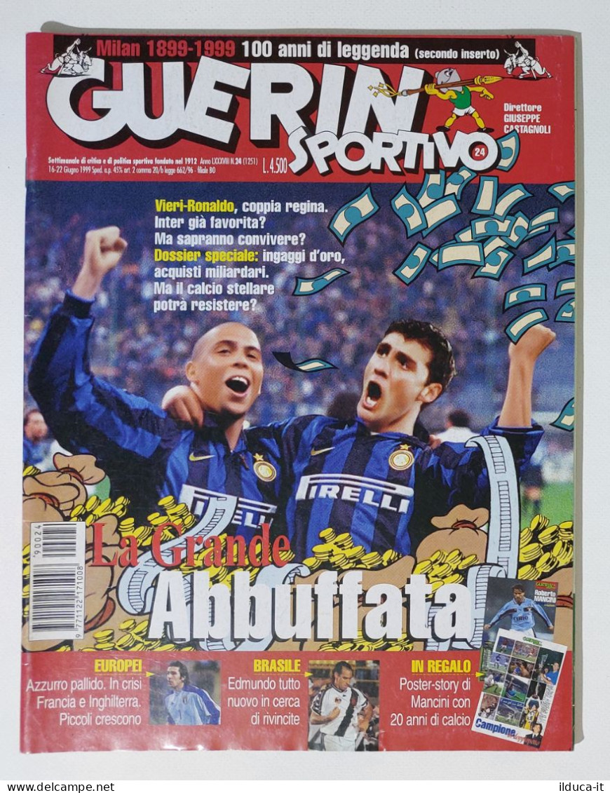 I115164 Guerin Sportivo A. LXXXVIII N. 24 1999 - Ronaldo Vieri Inter - Edmundo - Deportes