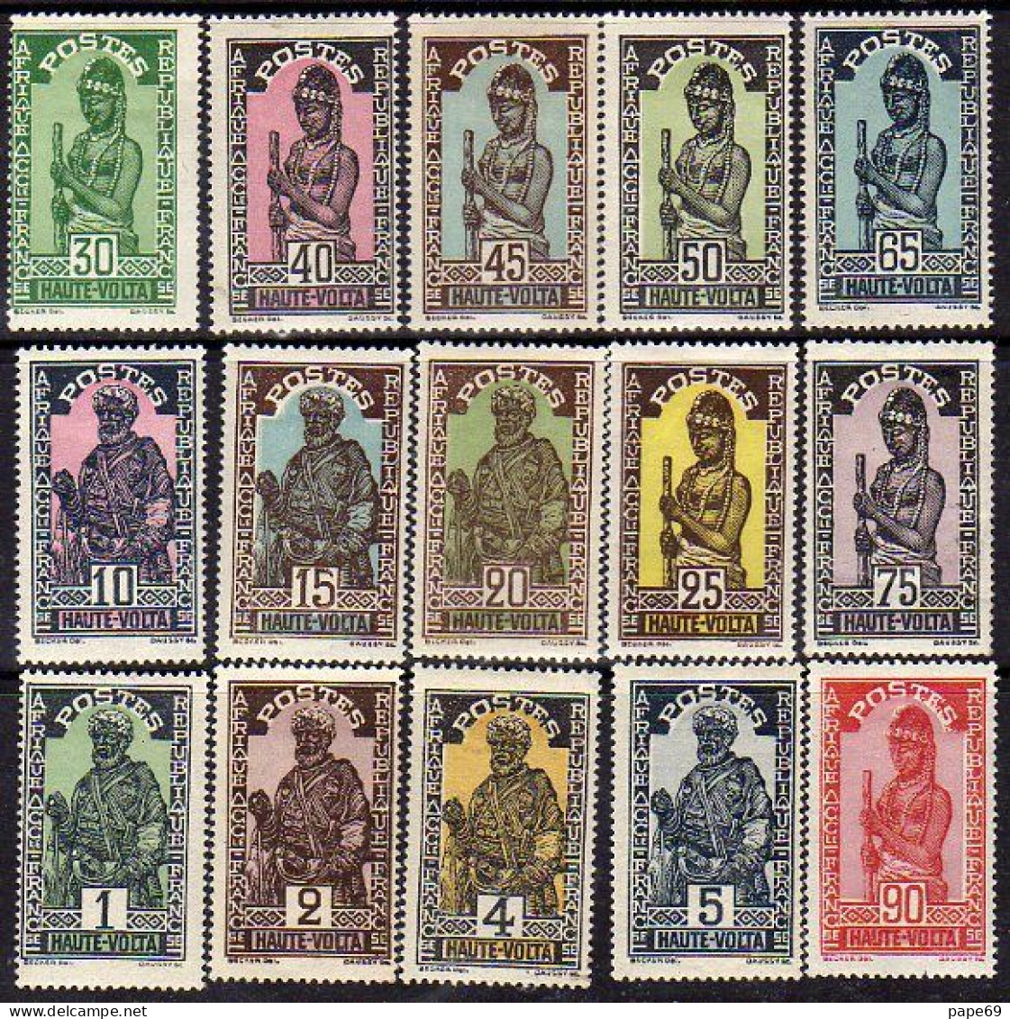 Haute Volta  N ° 43 / 65  X La Série Complète Des  43 Valeurs Trace De Charnière Sinon TB - Unused Stamps