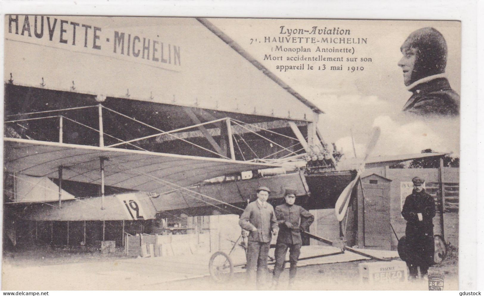 Lyon-Aviation - Hauvette-Michelin (Monoplan Antoinette) Mort Accidentellement Sur Son Appareil Le 13 Mai 1910 - Aviateurs