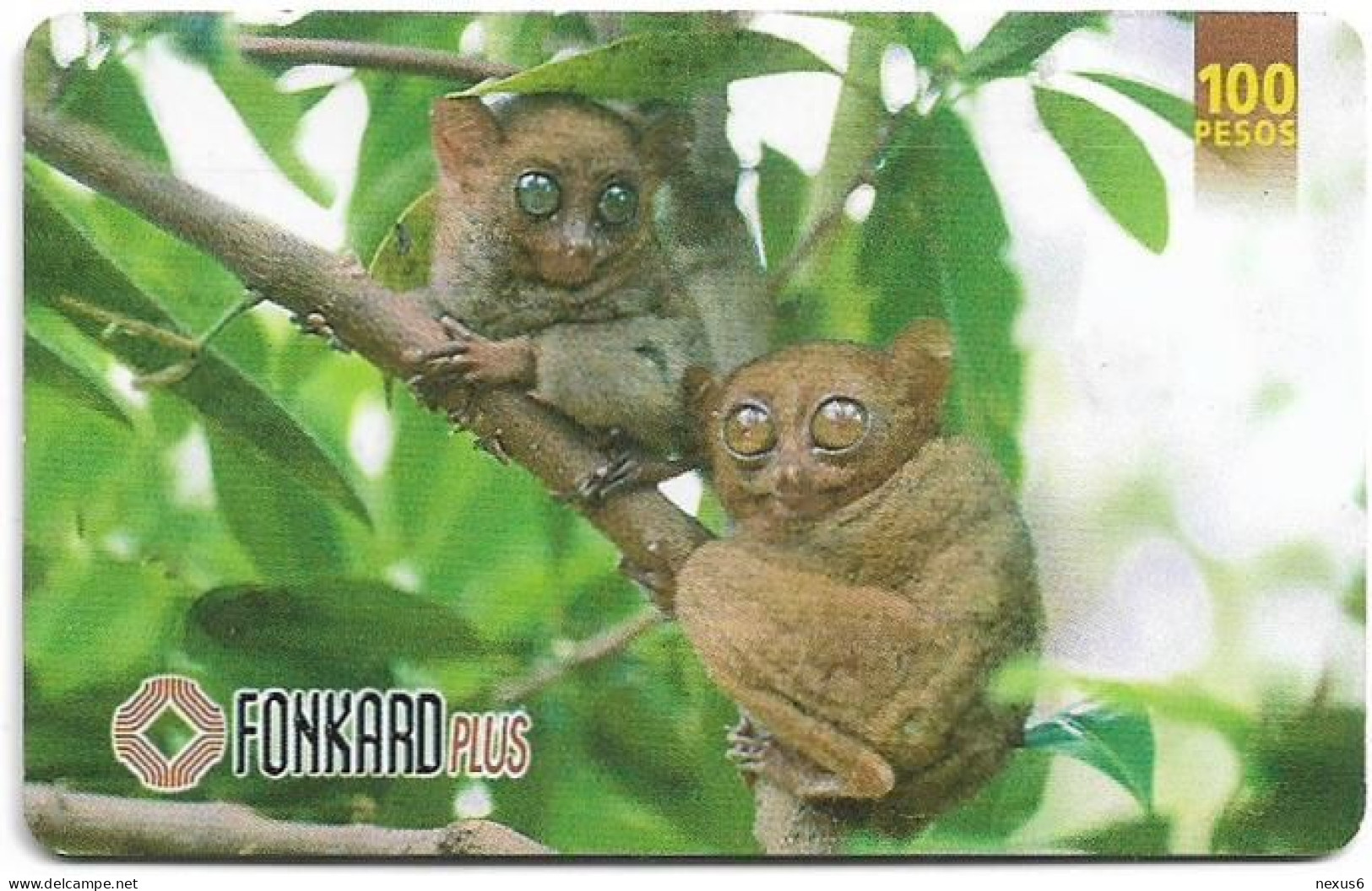 Philippines - PLDT (Chip) - Philippine Tarsiers - Cn.IWW99CA, Exp.31.01.2001, Chip CHT10, 100₱, Used - Philippines