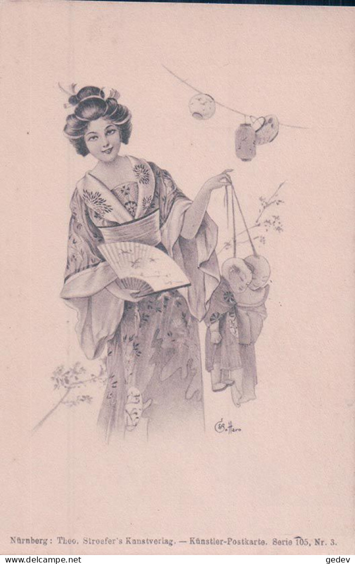 Bottaro Illustrateur, Mode, Jeune Fille Et Marionnettes, Litho (3) - Bottaro