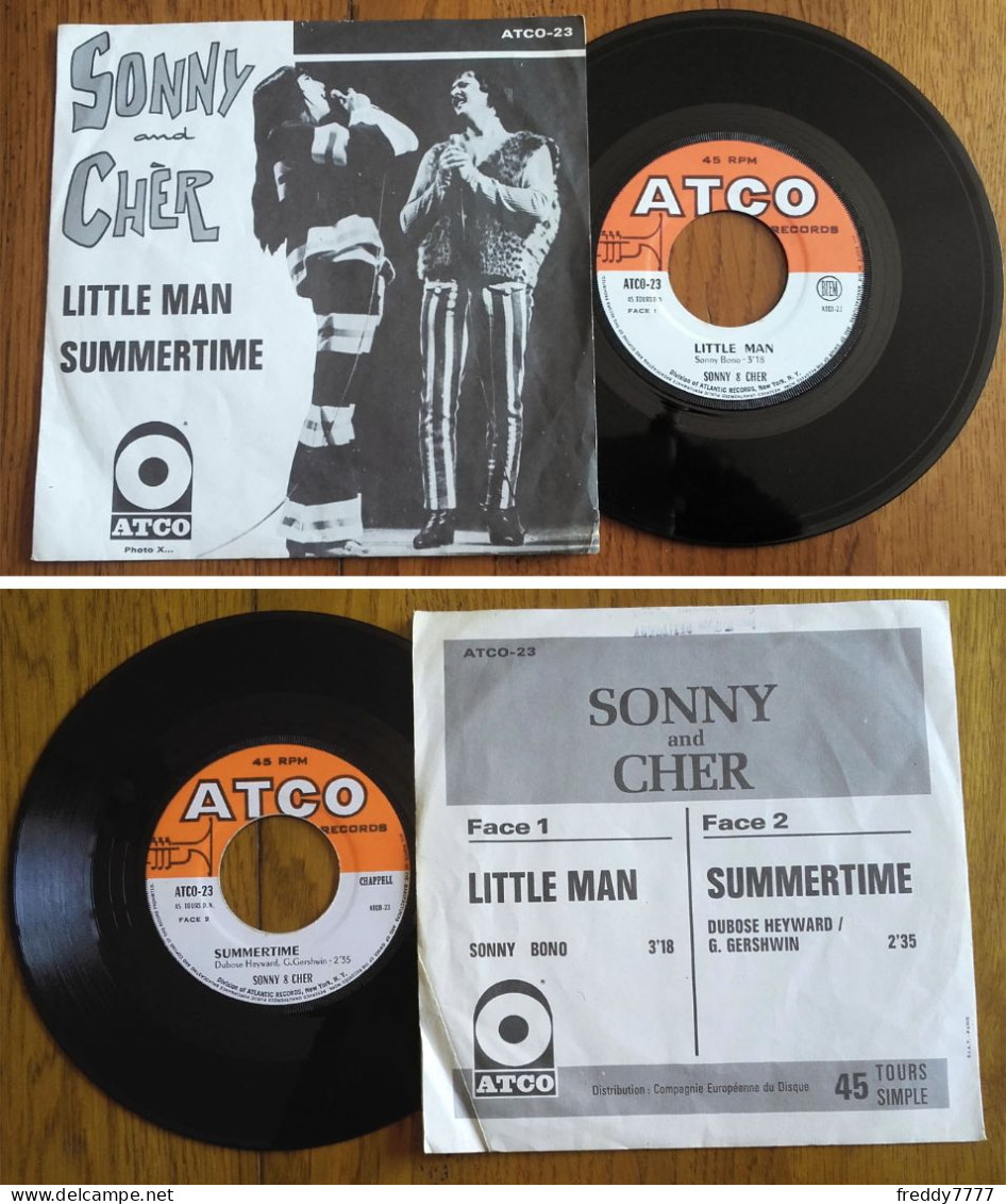 RARE French SP 45t RPM JUKE BOX BIEM (7") SONNY And CHER «Little Man» (1966) - Ediciones De Colección