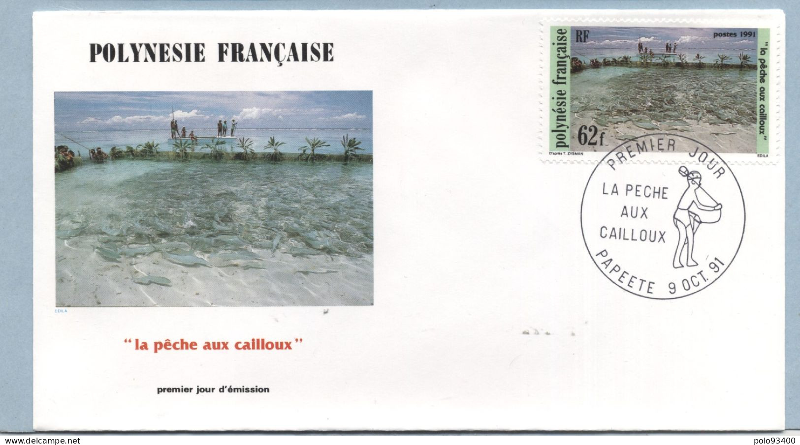 1991 OCT 09  LA PÊCHE AUX CAILLOUX 62 FRANCS - Cartas & Documentos