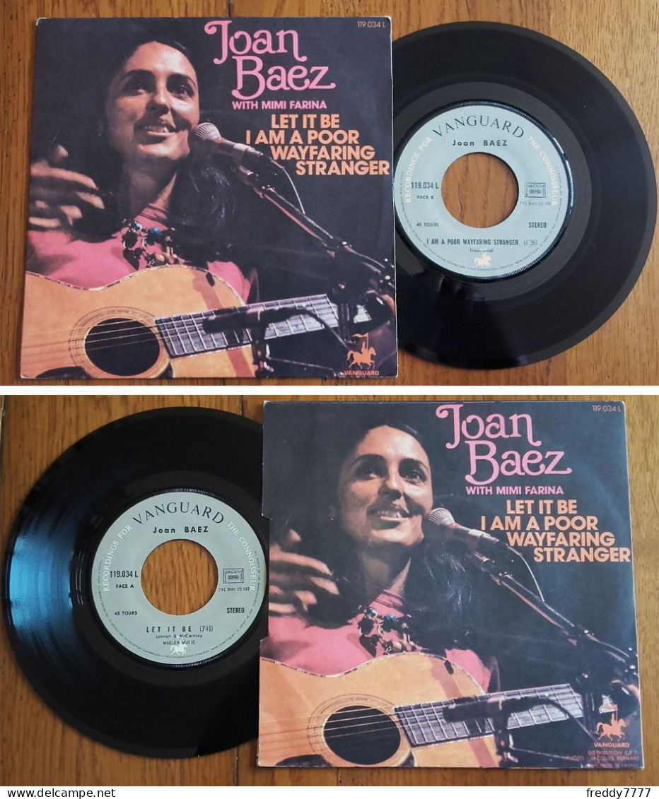 RARE French SP 45t RPM (7") JOAN BAEZ W/ MIMI FARINA «Let It Be» (The Beatles, 1972) - Country & Folk