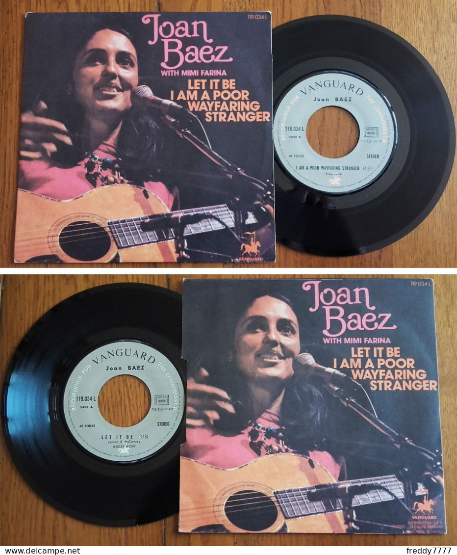 RARE French SP 45t RPM (7") JOAN BAEZ W/ MIMI FARINA «Let It Be» (The Beatles, 1972) - Country Et Folk